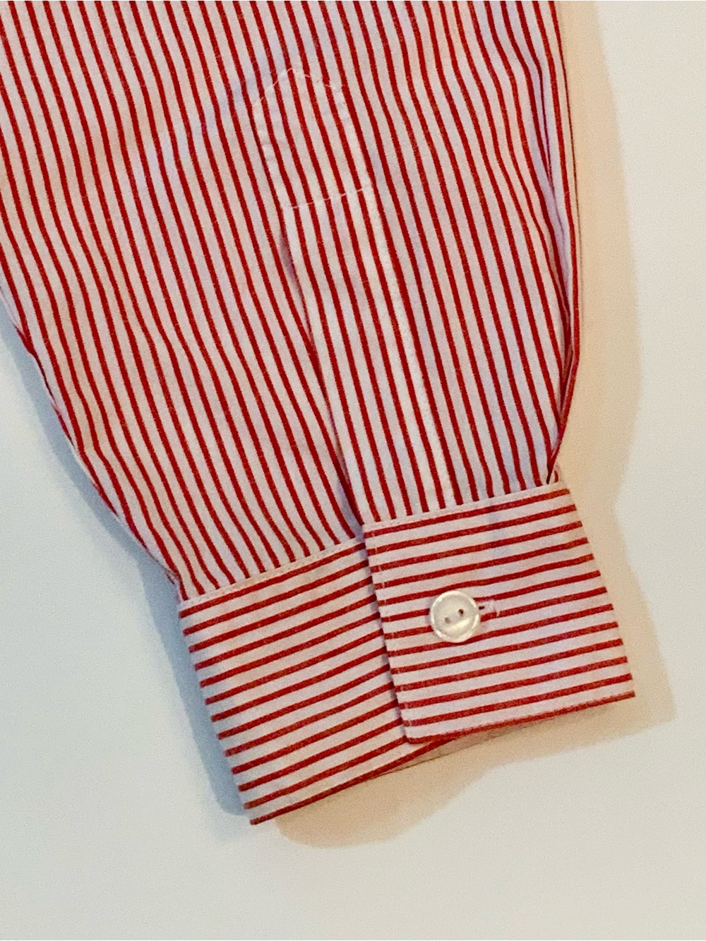 Impressions Striped Red Embroidered Long-Sleeve Button-Up Shirt - Picture 9 of 10